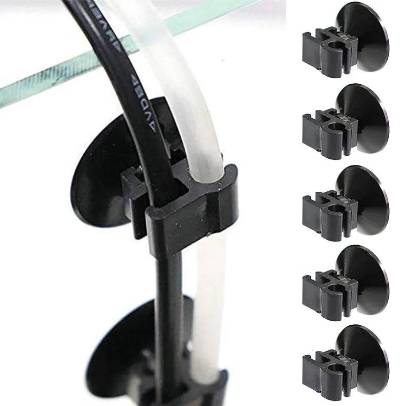 5Pcs Aquarium Suction Cup Clip Fish Tank Oxygen Tube Hose Pump Power Cord Buckle Wire Finisher Suction Cups Aquarium Accessories - New House Pets