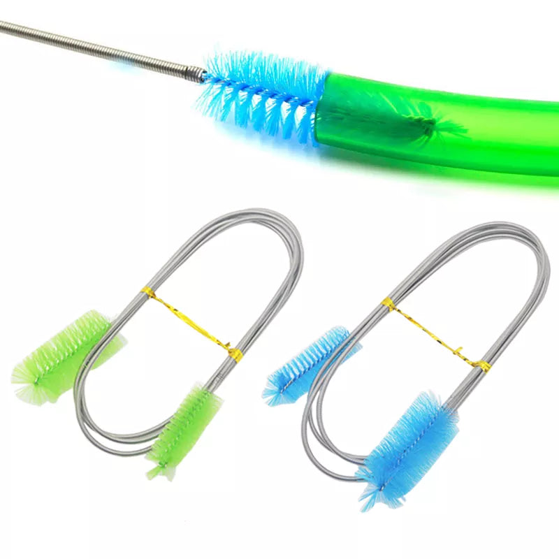 Aquarium Cleaning Brush for Water Filter Pump Lily Pipe Air Tube Hose Stainless Steel Fish Tank Brush Water Pump Accessories - New House Pets
