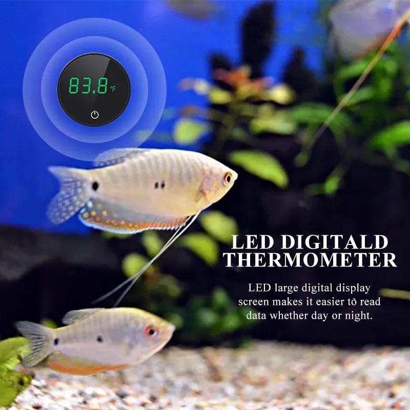 Aquarium Thermometer LCD Digital External Thermometer Charging Type-C Fish Tank Mini Thermometer High Precision - New House Pets