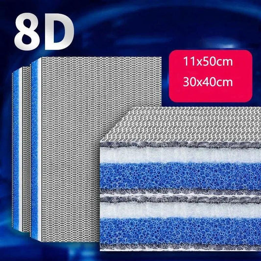 Aquarium 8D Sponge Filter Cotton Denitrifier Accessories Fish Tank Foam Agent Improved 8 Layer Non Gel Filter Pad - New House Pets