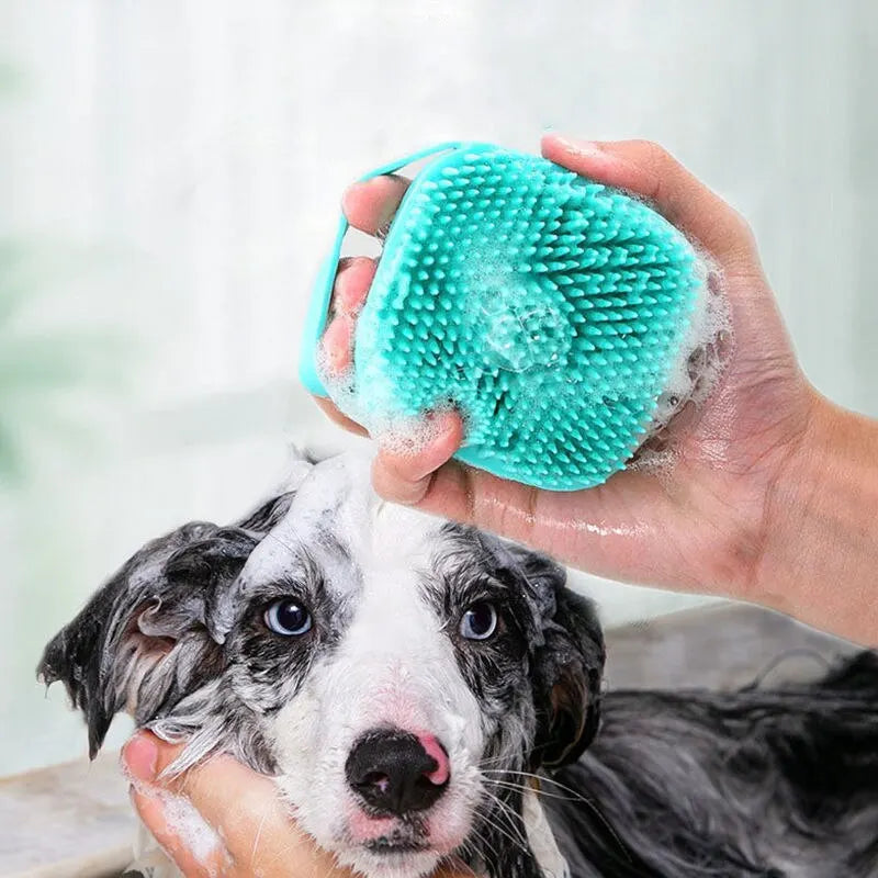 Pet Bathing Brush Soft Silicone Massager Shower Gel Bathing Brush Clean Tools Comb Dog Cat Cleaning Grooming Supplies - New House Pets