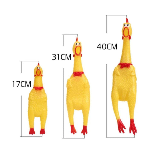 New Pet Dog Squeak Toy Screaming Chicken Squeeze Dog Chew Toy Durable and Fun Yellow Rubber Exhaust Chicken 17CM 31CM 40CM Toys - New House Pets
