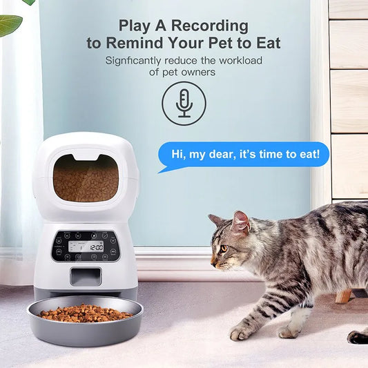 1PC Automatic Pet Feeding Intelligent Remote Control Cat And Dog Feeding Machine Timing Quantitative Automatic Food Machine - New House Pets