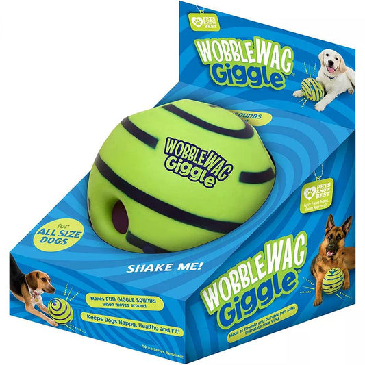 Wobble Wag Giggle Glow Ball Interactive Dog Toy Fun Giggle Sounds When Rolled or Shaken Pets Know Best As Seen On TV - New House Pets