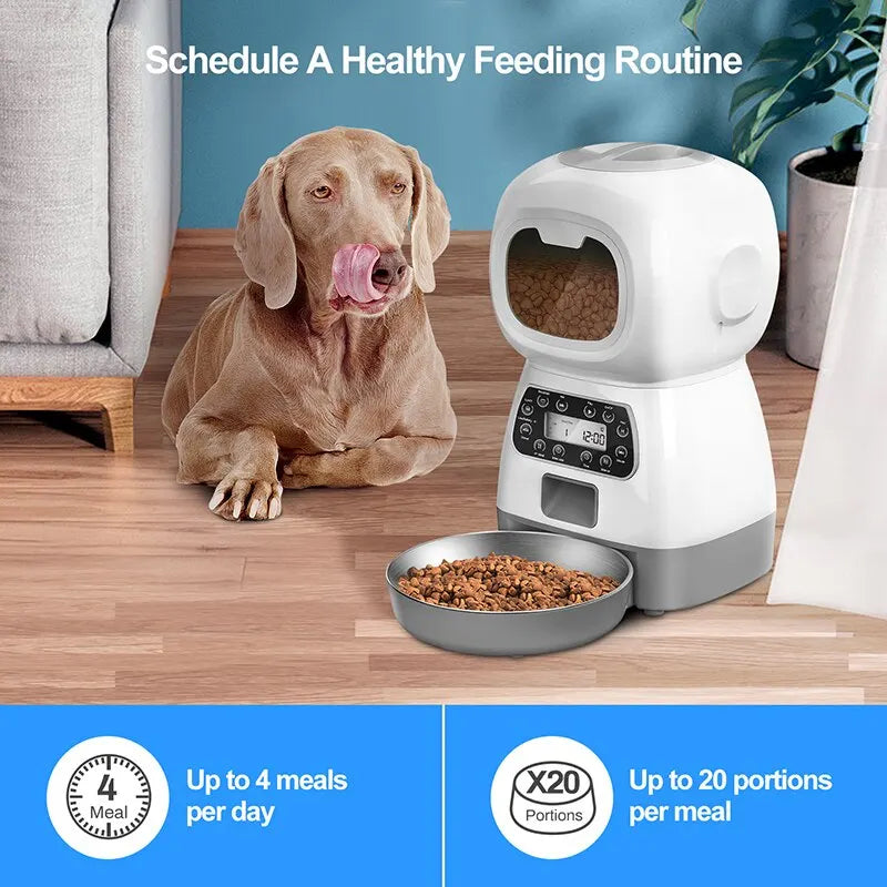 1PC Automatic Pet Feeding Intelligent Remote Control Cat And Dog Feeding Machine Timing Quantitative Automatic Food Machine - New House Pets