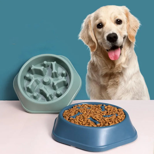 Pet Slow Food Bowl Anti-choking Feeder PP Plastic Dish Bowl Home Dog Eating Plate Anti-gulping Feeding Supplies - New House Pets