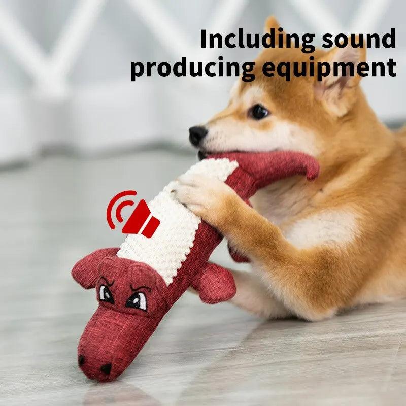 Pet Chew Toys Interactive Cartoon Animal Plush Alligator Shape Dog Sound Toy Gnawing Grinding Teeth Training Supplies - New House Pets