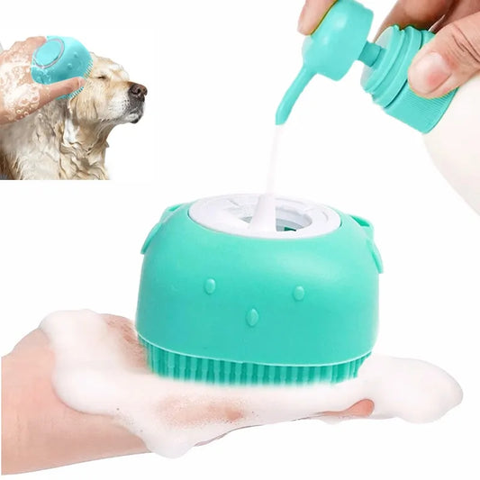 Pet Bathing Brush Soft Silicone Massager Shower Gel Bathing Brush Clean Tools Comb Dog Cat Cleaning Grooming Supplies - New House Pets