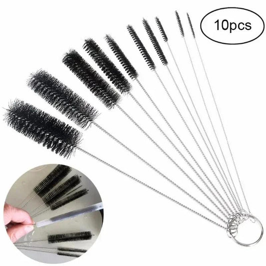 10pcs/set Aquarium Tube Pipe Cleaning Brush Stainless Steel Water Filter Air Tube Flexible Single End Hose Aquarium Accessories - New House Pets
