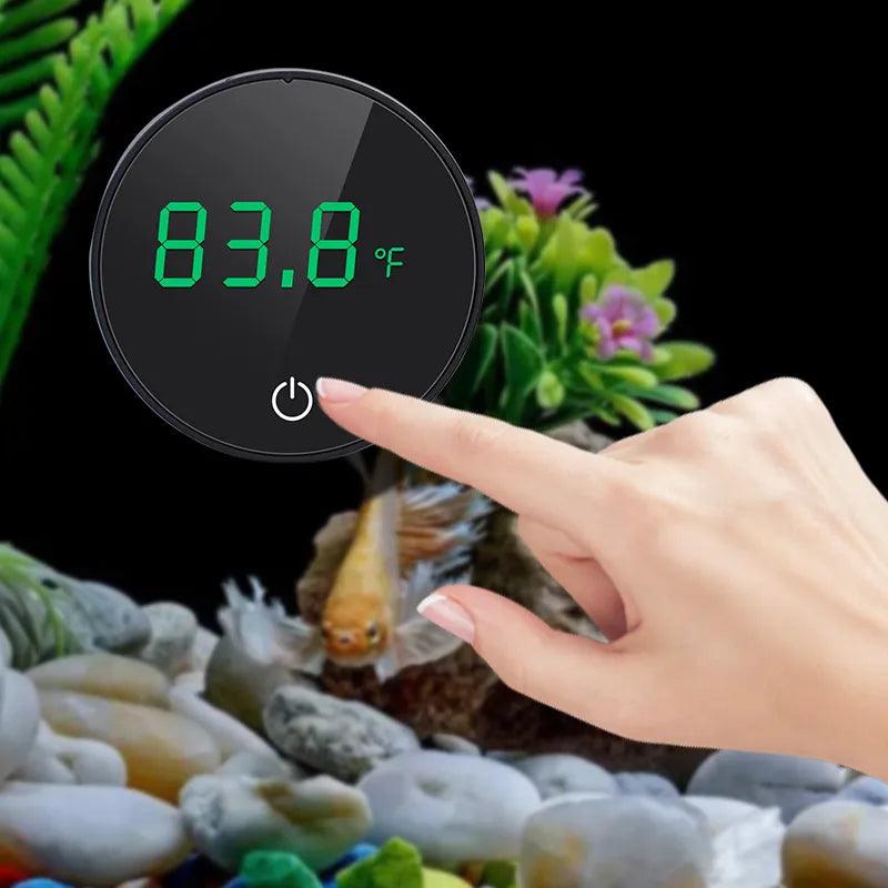 Aquarium Thermometer LCD Digital External Thermometer Charging Type-C Fish Tank Mini Thermometer High Precision - New House Pets