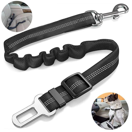Durable Nylon Dog Seat Belt For Small Large Dogs Adjustable Reflective Elastic Lead Puppy Travel Car Safety Rope French Bulldog - New House Pets