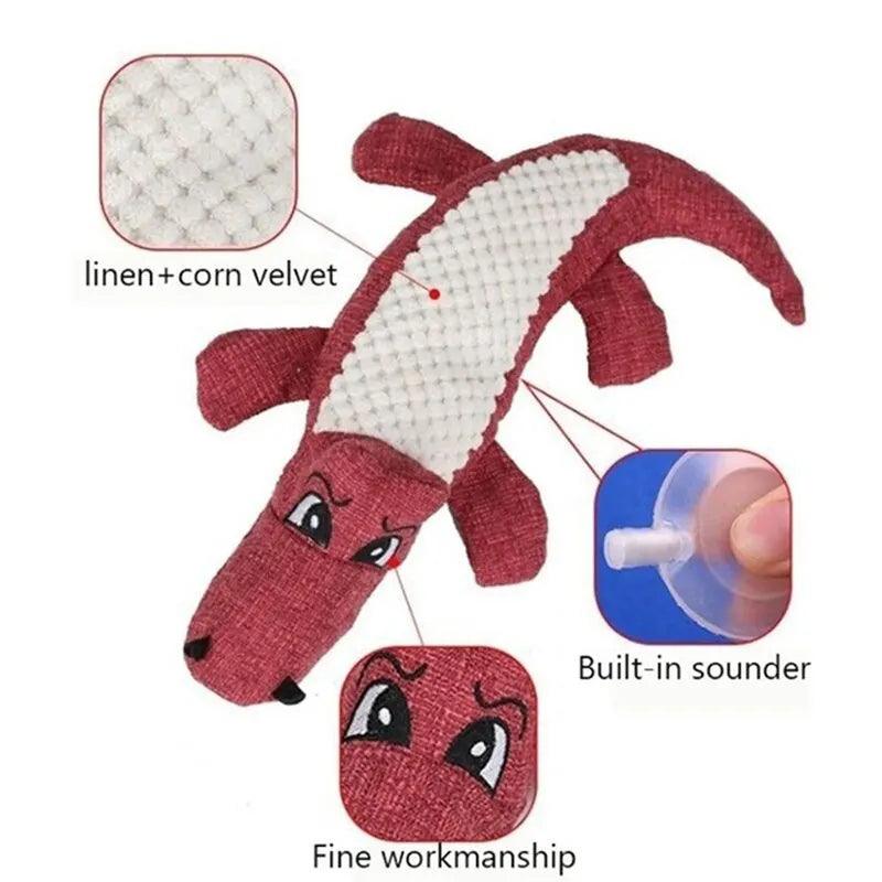 Pet Chew Toys Interactive Cartoon Animal Plush Alligator Shape Dog Sound Toy Gnawing Grinding Teeth Training Supplies - New House Pets