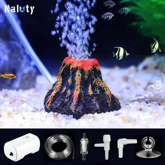 Aquarium Decoration Oxygen Set Fish Tank Silent Air Pumps Air Stone Volcano Conch Bubble Stone Aquarium Accessories Oxygen Pump - New House Pets