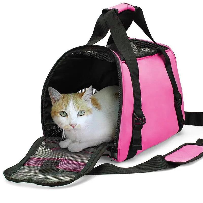 Cat Carrier Soft-Sided Pet Travel Carrier for Cats, Dogs Puppy Comfort Portable Folding Pet Carrier - New House Pets