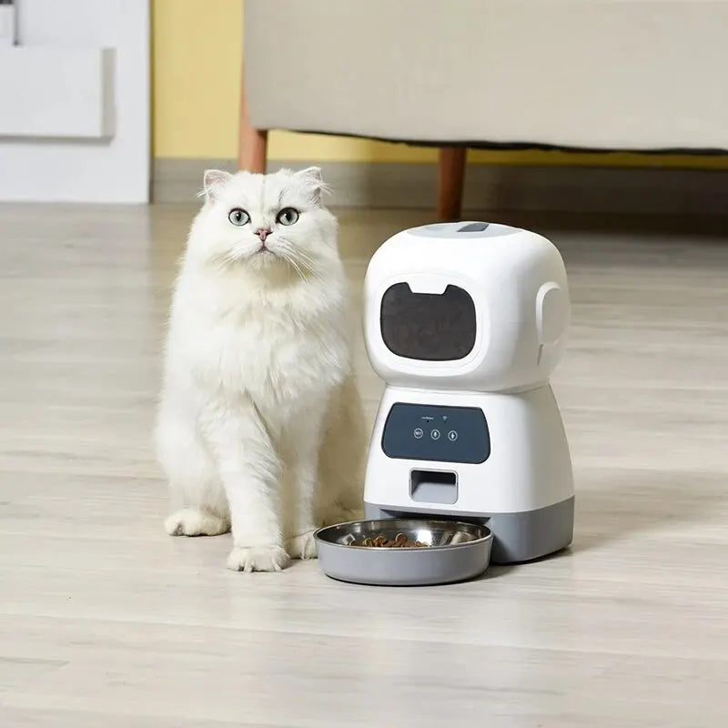 1PC Automatic Pet Feeding Intelligent Remote Control Cat And Dog Feeding Machine Timing Quantitative Automatic Food Machine - New House Pets