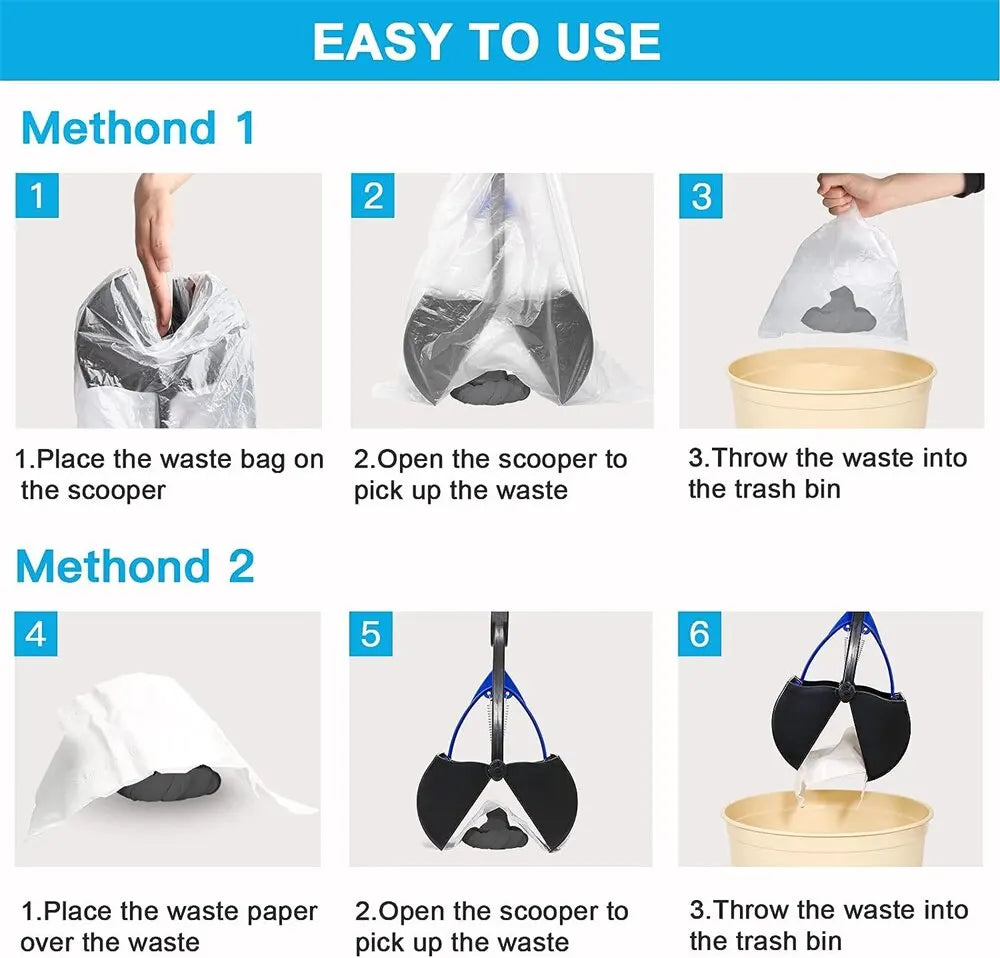 Cleaner Pooper Scooper Pet Dog Long Handle Pet Pooper Scooper Dog Cat Poop Scoop Clean Waste Cleaning Tools Pet Supplies - New House Pets