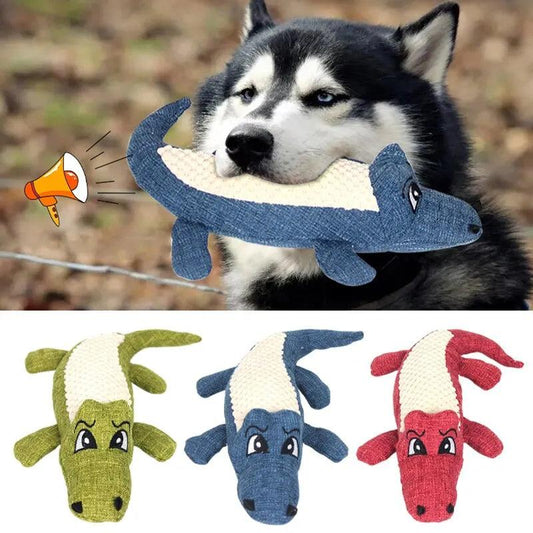 Pet Chew Toys Interactive Cartoon Animal Plush Alligator Shape Dog Sound Toy Gnawing Grinding Teeth Training Supplies - New House Pets