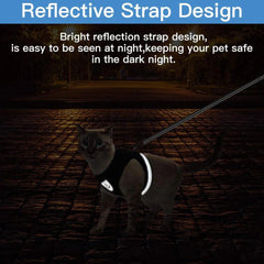 Breathable Cat Harness And Leash Escape Proof Pet Clothes Kitten Puppy Dogs Vest Adjustable Easy Control Reflective Cat Harness - New House Pets