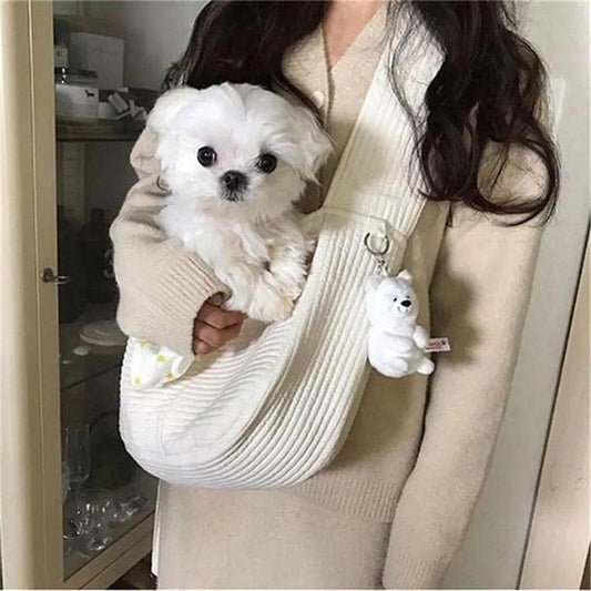 Handmade Dog Bag Pet Kitten Carrier Outdoor Travel Handbag Canvas Single Shoulder Cat Bag Sling Comfort Tote Bag Breathable - New House Pets