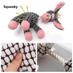 Plush Dog Toys Corduroy for Small Medium Dogs Animal Dog Squeaky Toy Bite Resistant Chew Toy Molar Teeth Cleaning Puppy Toys - New House Pets