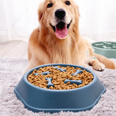 Pet Slow Food Bowl Anti-choking Feeder PP Plastic Dish Bowl Home Dog Eating Plate Anti-gulping Feeding Supplies - New House Pets