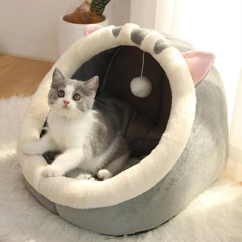 Pet Tent Cave Bed for Cats Small Dogs Self-Warming Cat Tent Bed Cat Hut Comfortable Pet Sleeping Bed Foldable Removable Washable - New House Pets