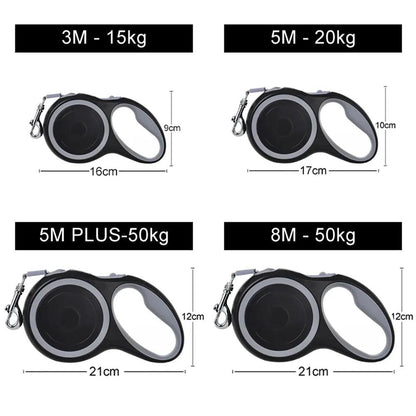 3m 5m 8m 50kg Dog Leash Retractable Roulette Collar for Small Big Dog Accessories Adjustable Durable Walking Hiking Bulldog Rope - New House Pets