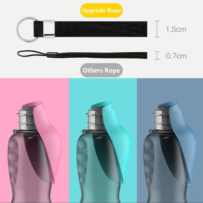800ml Portable Dog Water Bottle For Small Medium Big Dogs Outdoor Travel Drinking Bowl Puppy Cat Feeder Pet Labrador Accessories - New House Pets