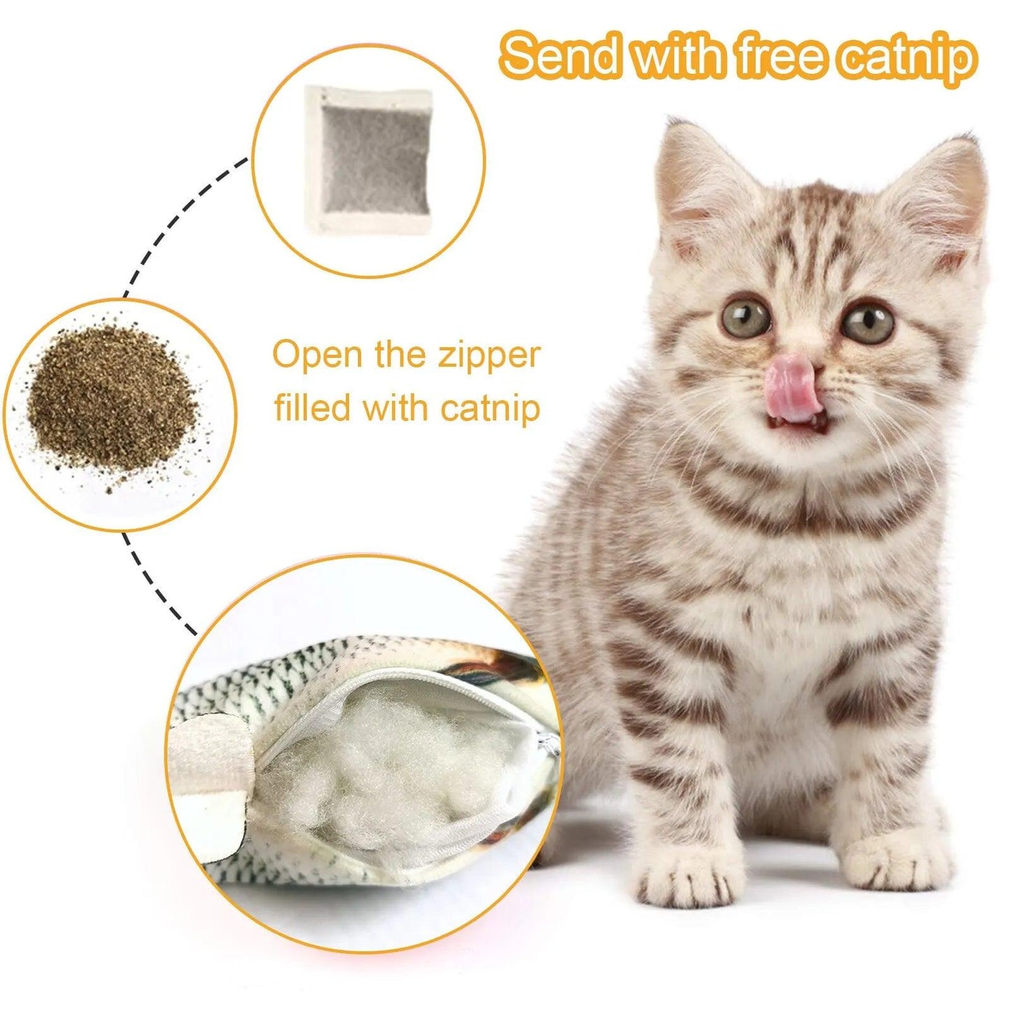 Pet Fish Toy Soft Plush Toy USB Charger Fish Cat 3D Simulation Dancing Wiggle Interaction Supplies Favors Cat Pet Chewing Toy - New House Pets