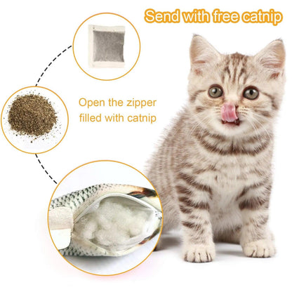 Pet Fish Toy Soft Plush Toy USB Charger Fish Cat 3D Simulation Dancing Wiggle Interaction Supplies Favors Cat Pet Chewing Toy - New House Pets
