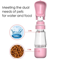 490ml Pet Water Bottle 2 In 1 Portable Dog Water Bottle Dogs Cats Drinking Feeder Bowl accesorios para perros Dog Supplies - New House Pets