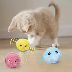 Kitten Touch Sounding Pet Product Squeak Toy Ball Cat Supplie Smart Cat Toys Interactive Ball Plush Electric Catnip Training Toy - New House Pets