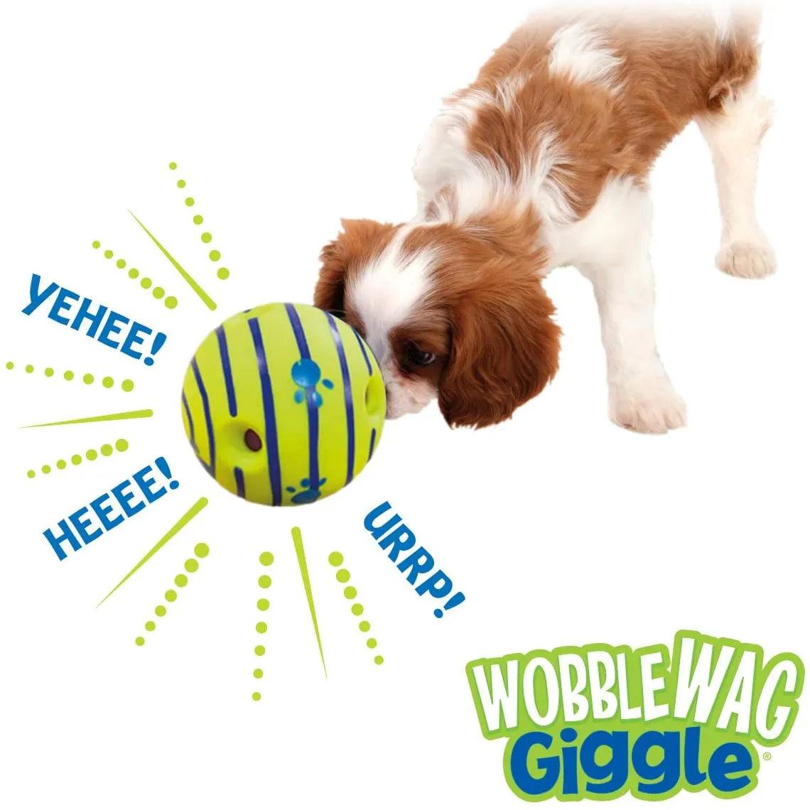 Wobble Wag Giggle Glow Ball Interactive Dog Toy Fun Giggle Sounds When Rolled or Shaken Pets Know Best As Seen On TV - New House Pets