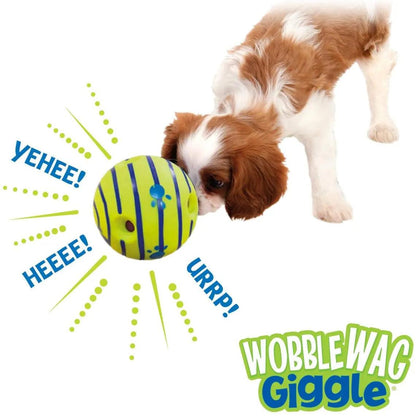 Wobble Wag Giggle Glow Ball Interactive Dog Toy Fun Giggle Sounds When Rolled or Shaken Pets Know Best As Seen On TV - New House Pets