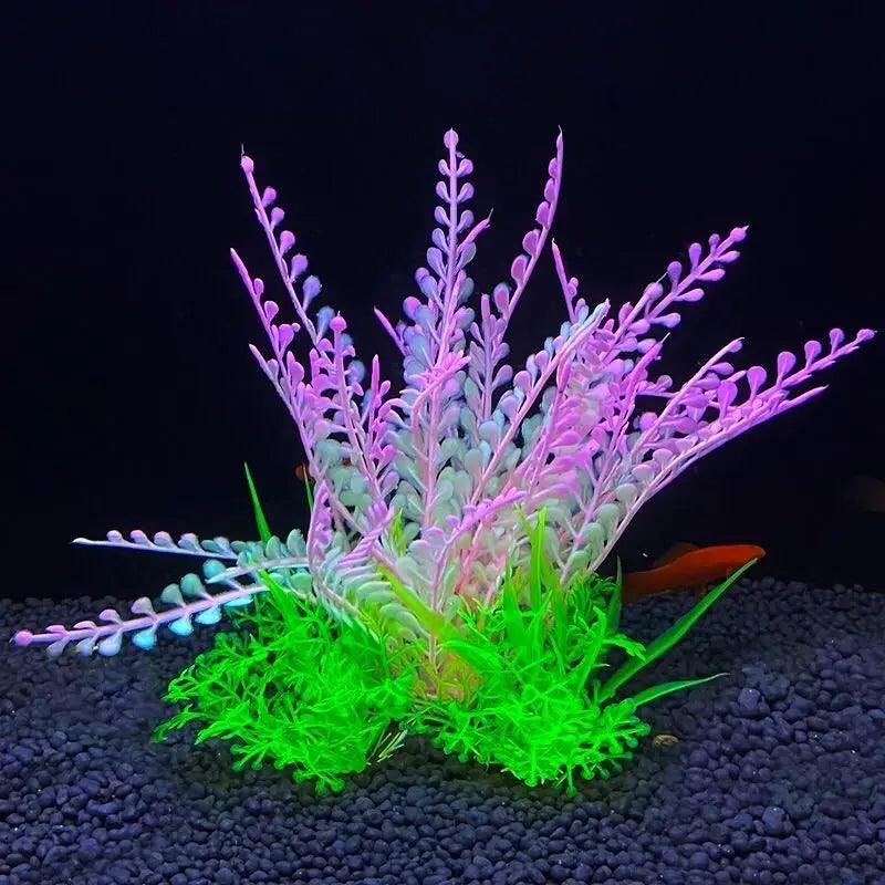 Fish Tank Ornament Plant Aquarium Artificial Decor Plants Simulation Water Grass Fish Bowl Plastic Weeds Decoration 5.5 inch - New House Pets