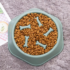 Pet Slow Food Bowl Anti-choking Feeder PP Plastic Dish Bowl Home Dog Eating Plate Anti-gulping Feeding Supplies - New House Pets