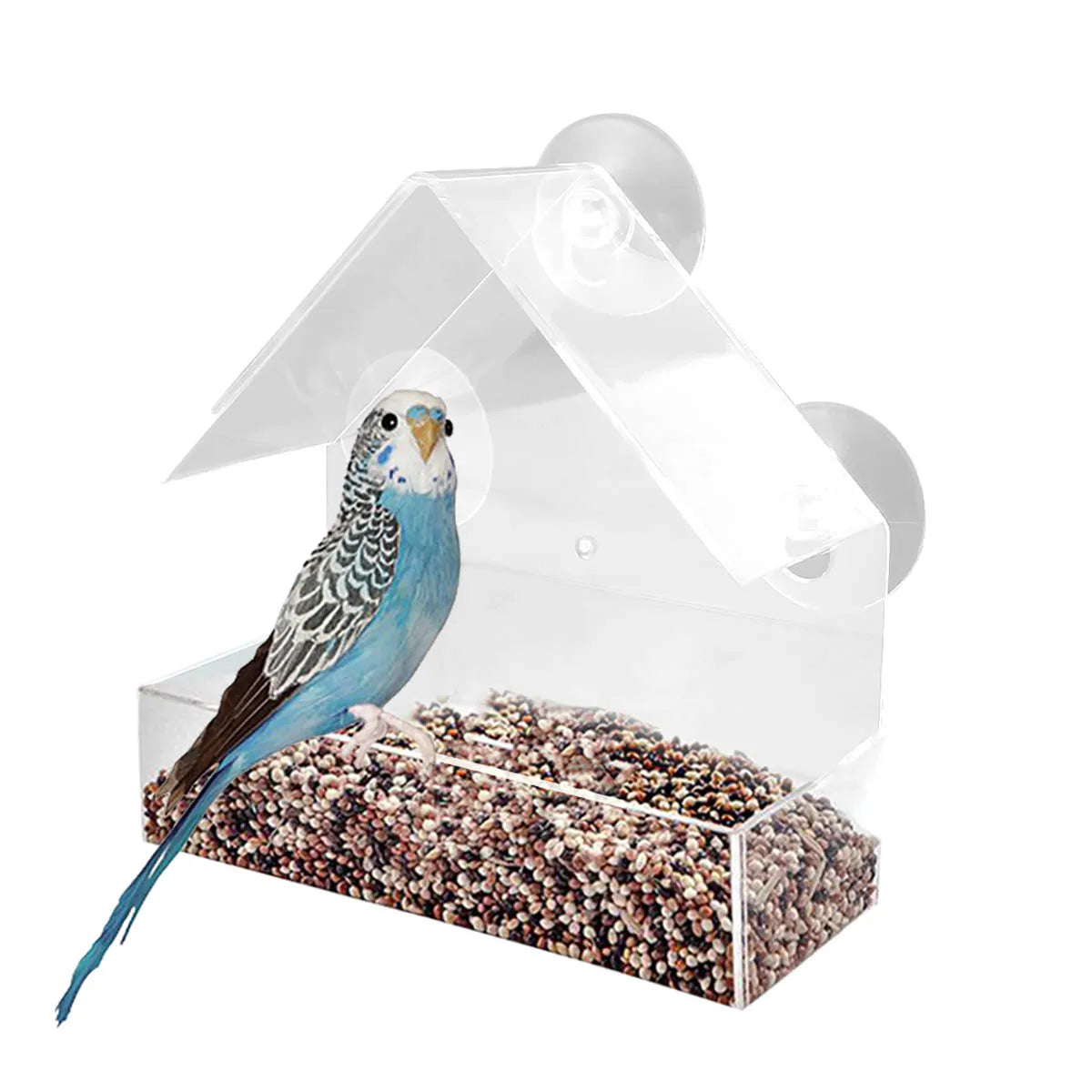 Window Wild Bird Feeder House Transparent Wild Table Removable Suction Cups Sliding Feed Tray for Garden Patio Yard - New House Pets