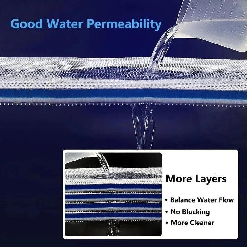 Aquarium 8D Sponge Filter Cotton Denitrifier Accessories Fish Tank Foam Agent Improved 8 Layer Non Gel Filter Pad - New House Pets