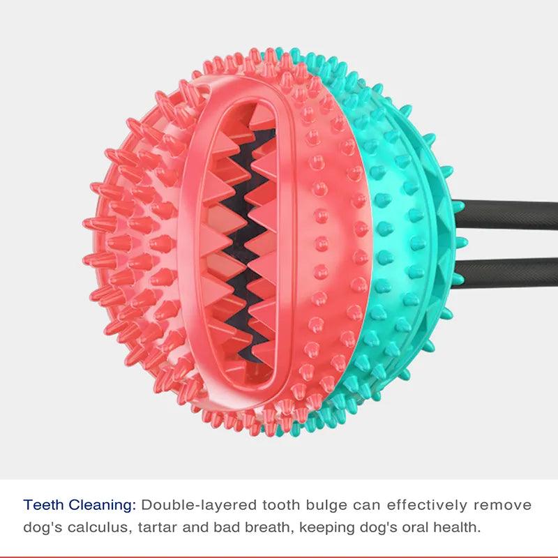 Large Dog Ball Toys Suction Cup Ropes Interactive Leaking Slow Feeder Chew Toy Toothing Clean Golden Retriever Big Pet Supplies - New House Pets