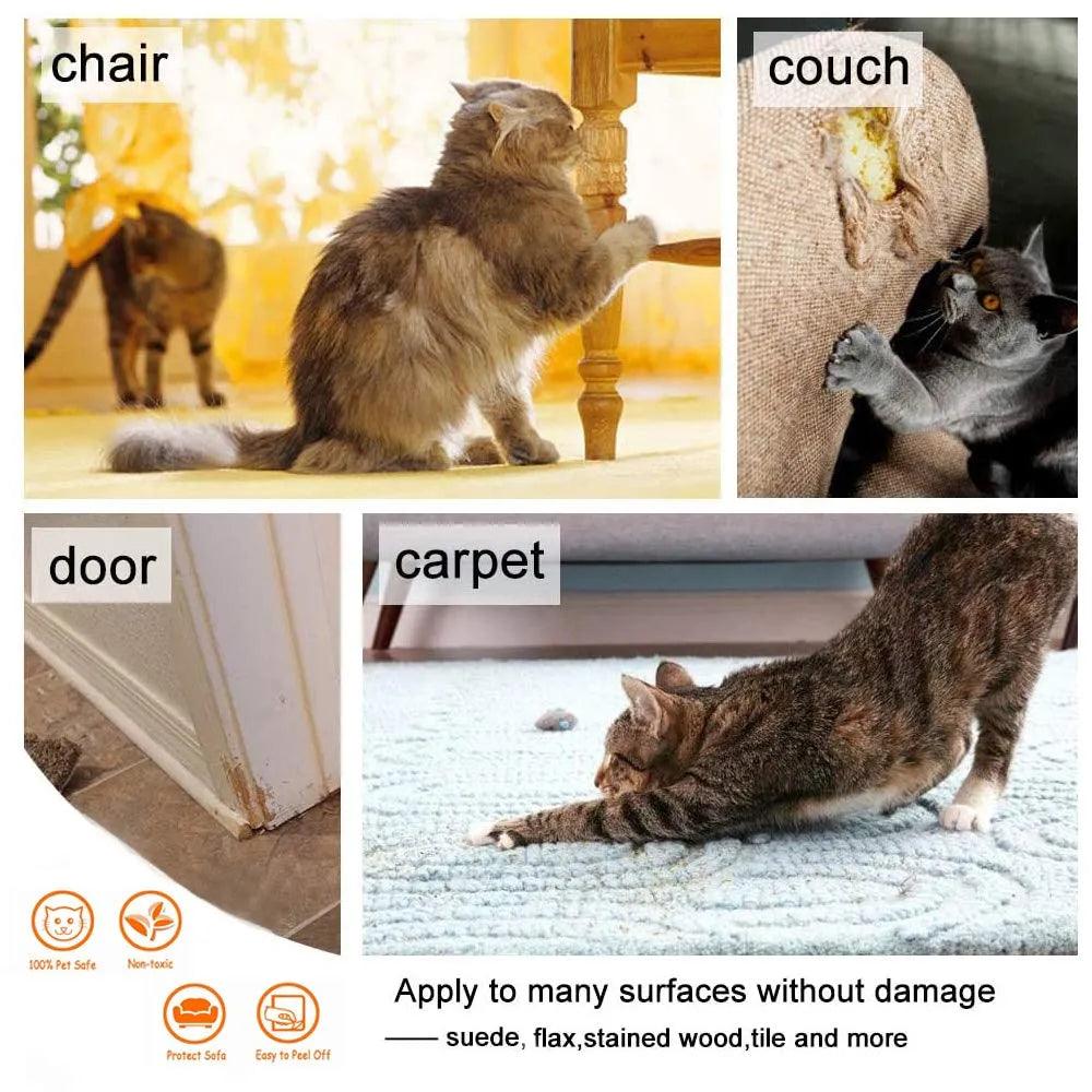 Cat Scratcher Sofa Scraper Tape Scratching Post Furniture Protection Couch Guard Protector Cover Deterrent Pad Carpet for Pet - New House Pets