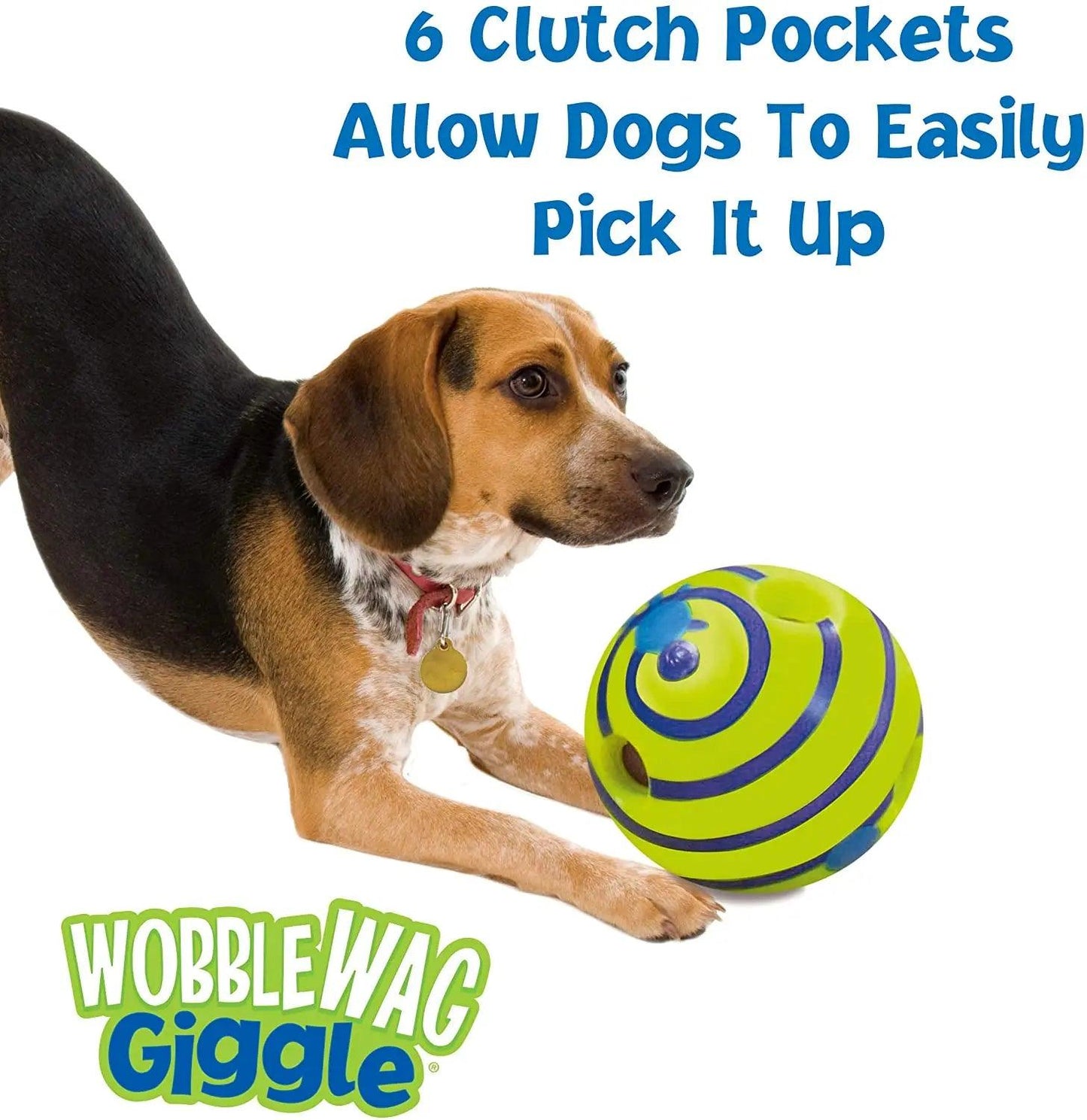 Wobble Wag Giggle Glow Ball Interactive Dog Toy Fun Giggle Sounds When Rolled or Shaken Pets Know Best As Seen On TV - New House Pets