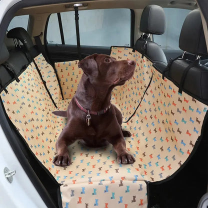 Waterproof Pet Dog Car Seat Cover Protector Printed Pet Dog Scratchproof Car Back Seat Cover Protector Pad with Printing - New House Pets
