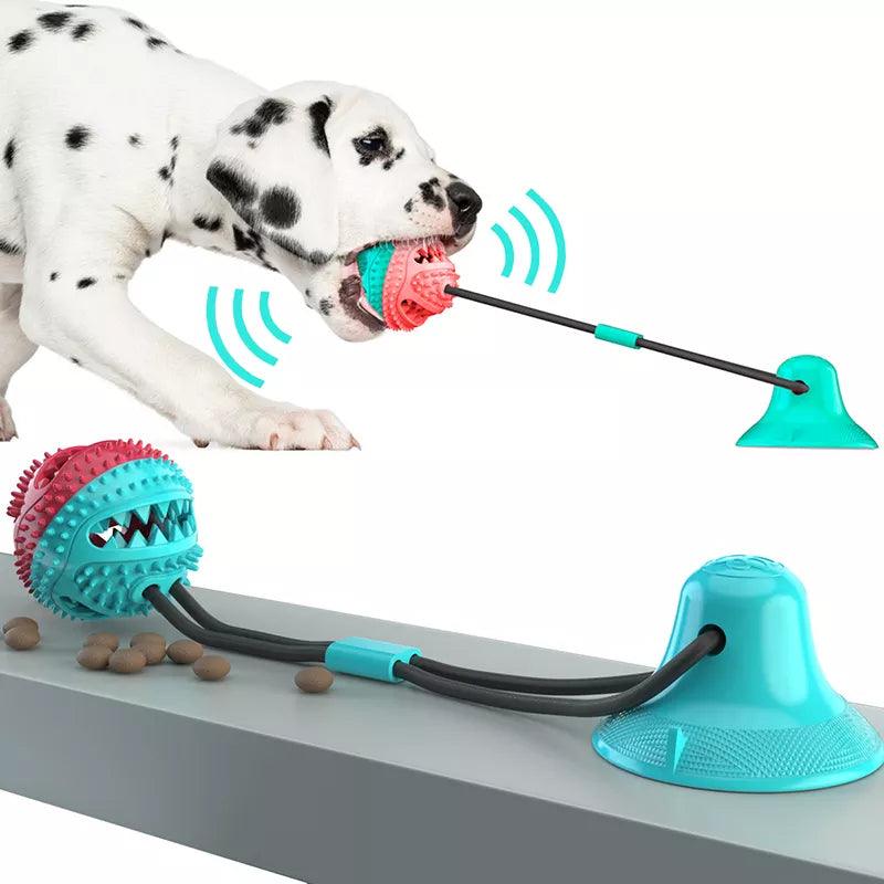 Large Dog Ball Toys Suction Cup Ropes Interactive Leaking Slow Feeder Chew Toy Toothing Clean Golden Retriever Big Pet Supplies - New House Pets