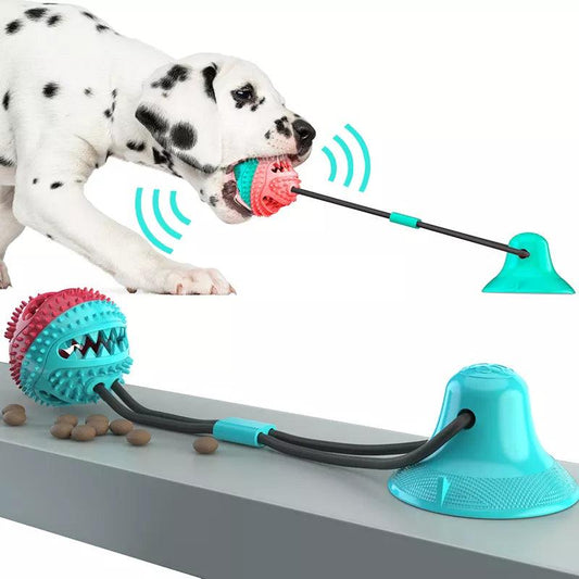 Large Dog Ball Toys Suction Cup Ropes Interactive Leaking Slow Feeder Chew Toy Toothing Clean Golden Retriever Big Pet Supplies - New House Pets