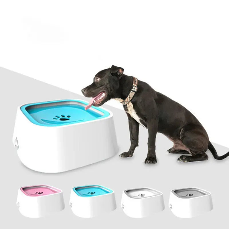 1.5L Dog Drinking Water Bowls Floating Non-Wetting Mouth Cat Slow Anti-Overflow Water Feeding Dispenser Large Capacity - New House Pets