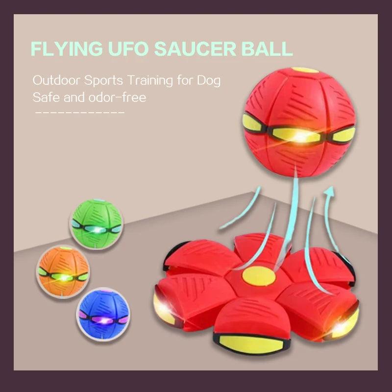 2023 New Pet Dog Toys Flying UFO Saucer Disk Ball Durable Soft Rubber Ball Interactive Outdoor Sports Dog Training Funny Pet Toy - New House Pets