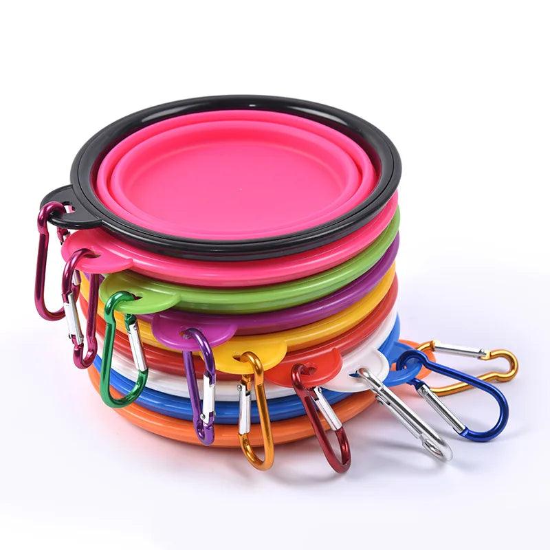 350ml Collapsible Dog Pet Folding Silicone Bowl Outdoor Travel Portable Puppy Food Container Feeder Dish Bowl Pet supplies - New House Pets