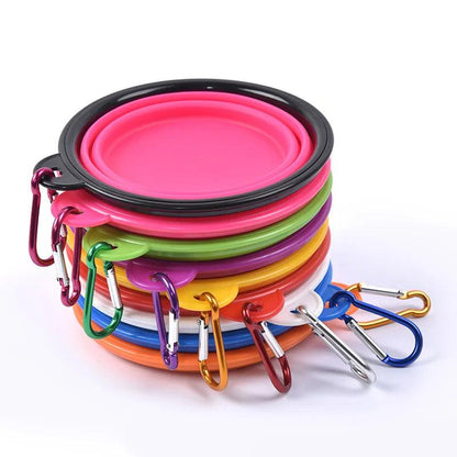 350ml Collapsible Dog Pet Folding Silicone Bowl Outdoor Travel Portable Puppy Food Container Feeder Dish Bowl Pet supplies - New House Pets