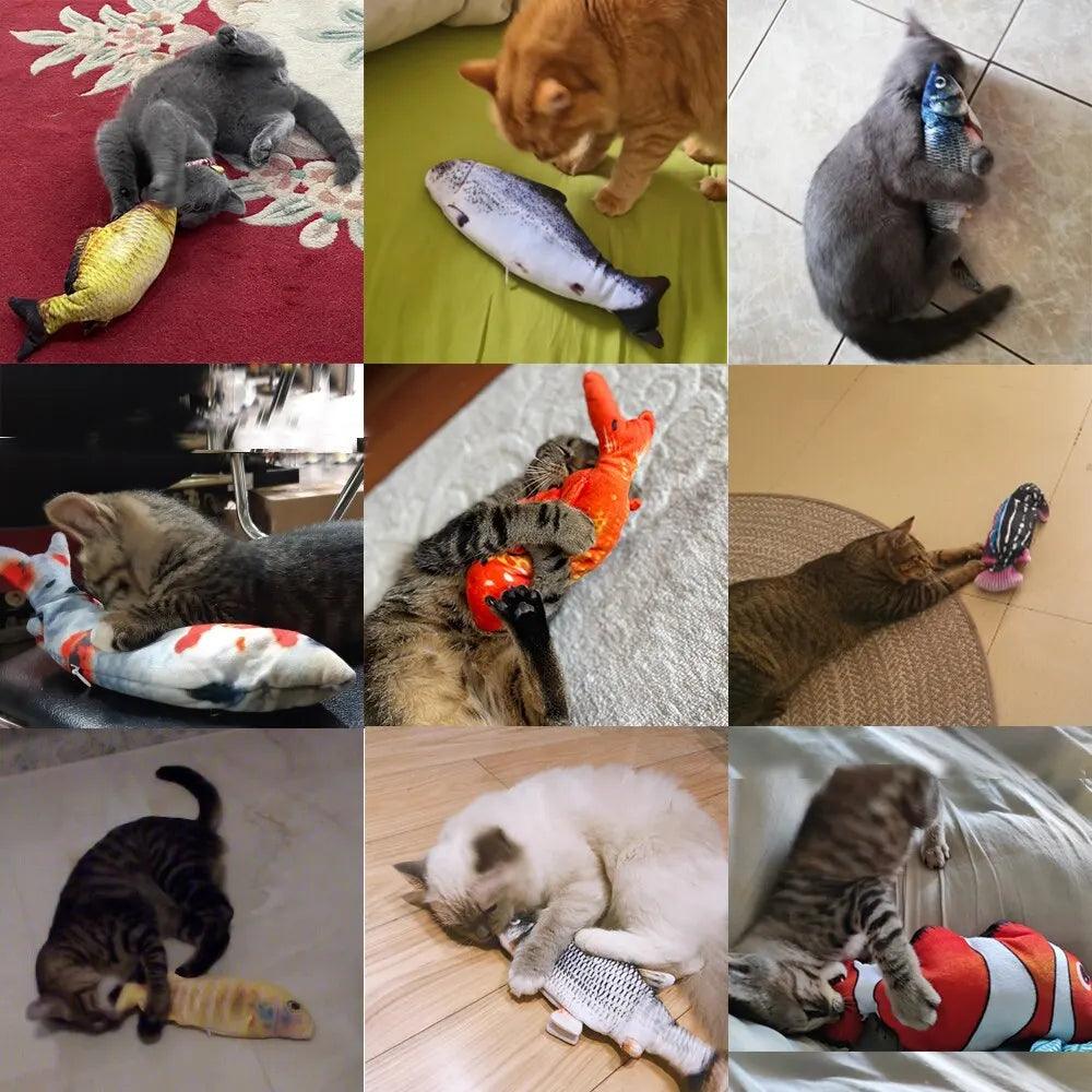 Pet Fish Toy Soft Plush Toy USB Charger Fish Cat 3D Simulation Dancing Wiggle Interaction Supplies Favors Cat Pet Chewing Toy - New House Pets