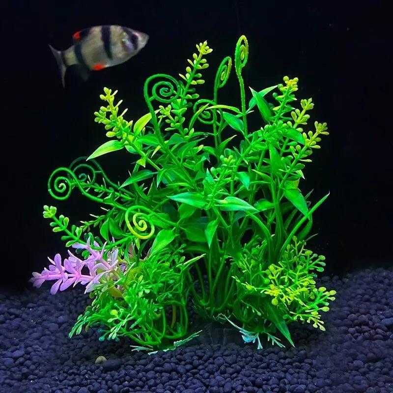 Fish Tank Ornament Plant Aquarium Artificial Decor Plants Simulation Water Grass Fish Bowl Plastic Weeds Decoration 5.5 inch - New House Pets